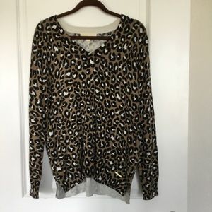 MICHAEL KORS Leopard V-neck sweater - Size L